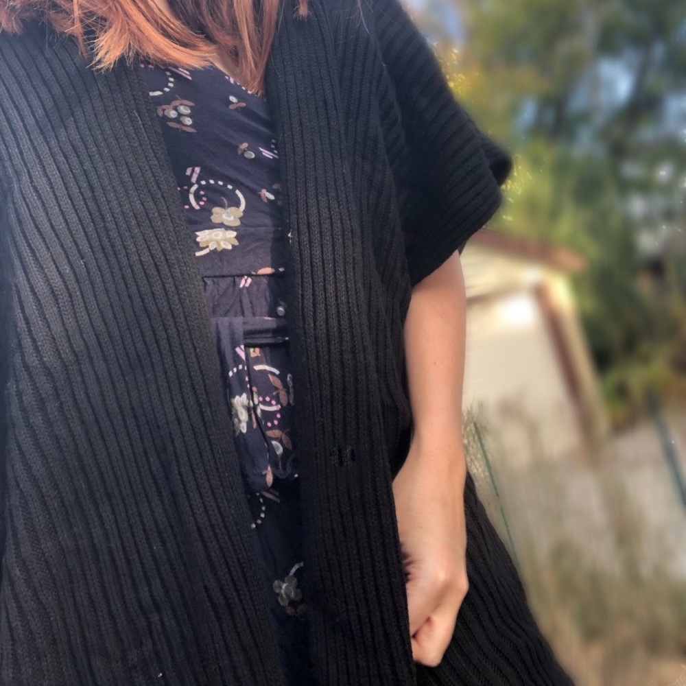 Free People black knit wrap